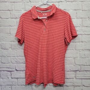 Adidas Climacool Womens Golf Polo Shirt‎ Sz XL Mesh Stripes Preppy Sporty Resort